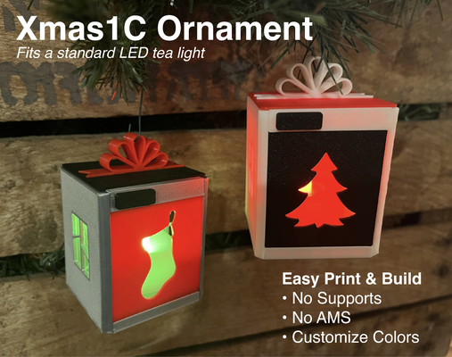 bambu xmas1c ornament by sh designs kunst modelle weihnachten dekorationen dekoration baum tee licht 3d print model - Mito3D