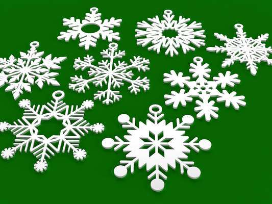 snowflakes christmas tree ornaments by mrjay household festivities snowflake snow xmas decoration holiday gift pendant 3d print model - Mito3D