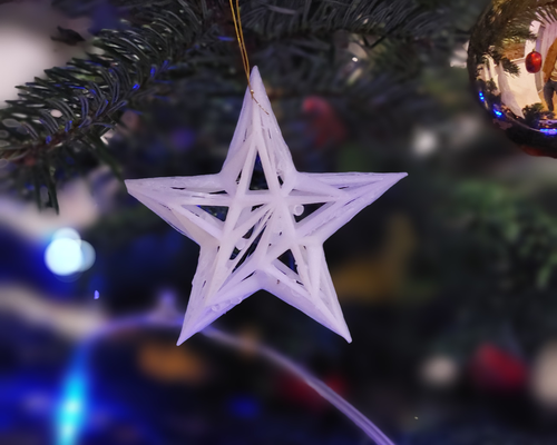 noël étoile câble style by enggraphe ménage festivités décoration arbre décorations filaire 3d print model - Mito3D
