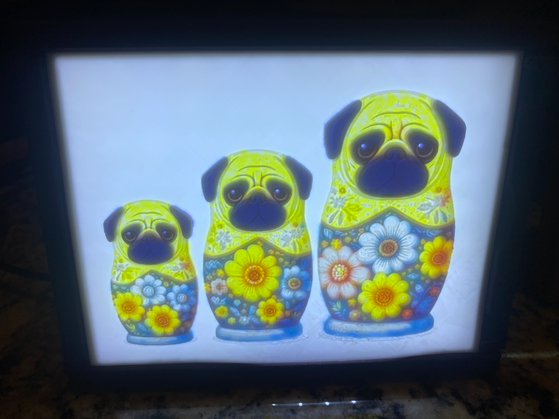 pug nidificazione bambole litofania by cozmogeek arte 2d carlini bambola matryoshka cani 3D print model - Mito3D