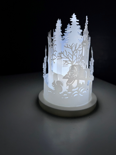 christmas scene lantern by lindnjoe household decor 2023 christmasdecoaration christmasdecor christmasdecoration tea light holder 3d print model - Mito3D