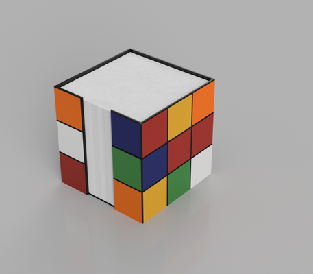 90x90 bloco anotações pegajoso notas cubo rubics by markus710 casa escritório nota organização rubicscube 3d print model - Mito3D
