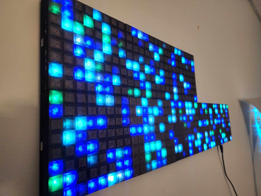 pixeltiles modular smart led wall panels by misfitwrx household house models matrix rgb pixel panel ws2812b esp32 lighting lamp light game room lights mood clock lightbox 3d print model - Mito3D