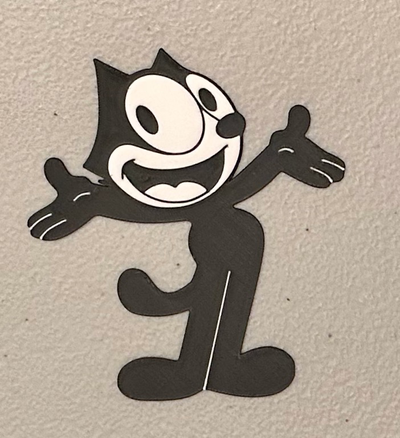 multicolor felix cat magnet by wotfan art 2d 3d print model - Mito3D