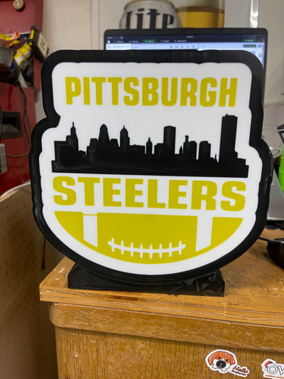 pittsburgh stahler by websters kreationen kunst zeichen logos licht box led fußball sport 3d print model - Mito3D