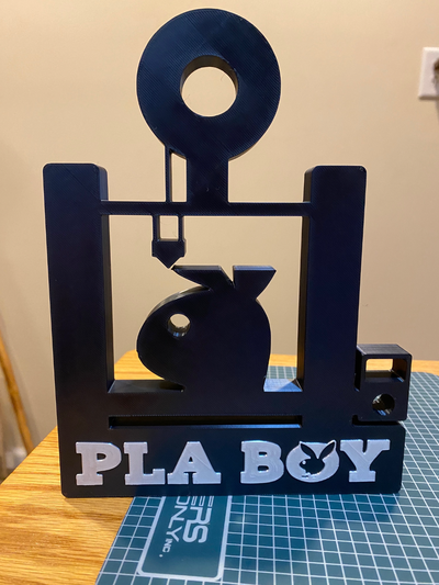 pla boy sign stand remixed by cybr3d art signs & logos playboy play 3d print model - Mito3D