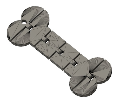 articulé chien os porte clés remixé by modèle loisir diy 3d print model - Mito3D