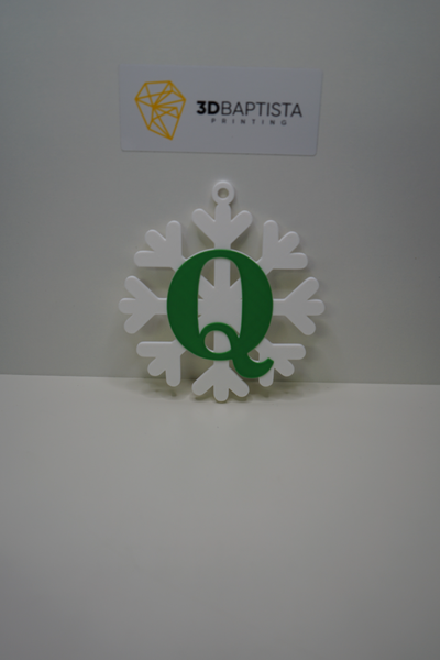 snowflake letter q by 3d baptista printing household decor 3d print model - Mito3D