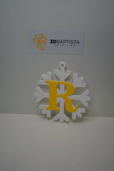 fiocco neve lettera r by 3d battista stampa domestico arredamento natale 3d print model - Mito3D