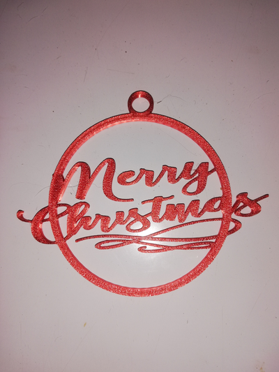 simple merry christmas bauble by andrewhelenm art 2d xmas 3d print model - Mito3D