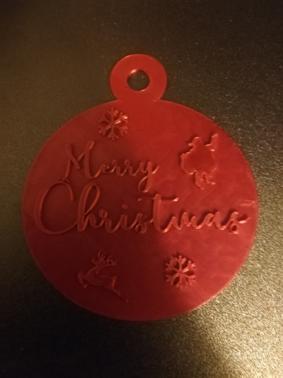 tactile merry christmas by andrewhelenm art 2d xmas bauble 3d print model - Mito3D