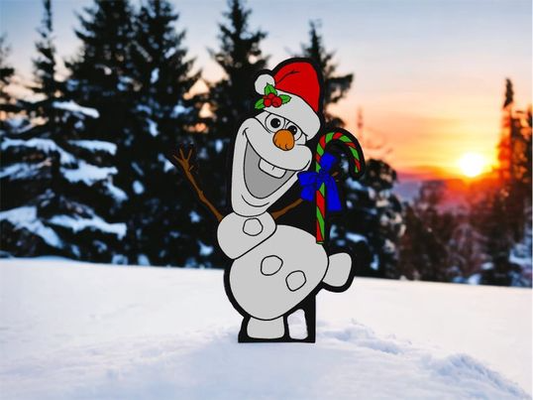 christmas olaf - lightbox by love prints art models frozen ana elsa castle movie film snowman doyouwanttobuildasnowman santa hat sven candy cane 3d print model - Mito3D