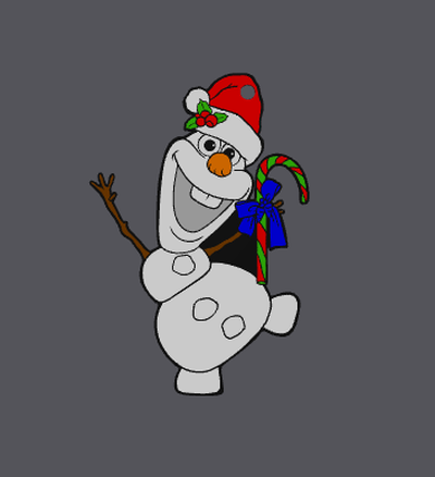 christmas olaf keyring keychain by love prints art models sven elsa ana frozen castle snowman ribbon candycane film movie franchise key 3d print model - Mito3D