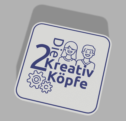 4 untersetzer mit dem 2 creativo k pfe logo by die2kreativk casa modelos cerveza portavasos 3d print model - Mito3D