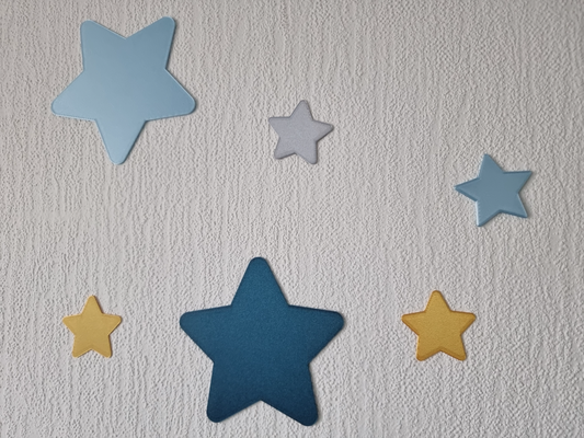 children's room wall decoration stars by au3d art 2d children adhesive shiny 3d print model - Mito3D