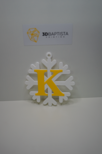 snowflake letter k by 3d baptista printing household decor christmas 3d print model - Mito3D