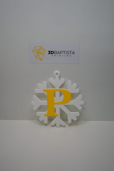 fiocco neve lettera p by 3d battista stampa domestico arredamento natale 3d print model - Mito3D