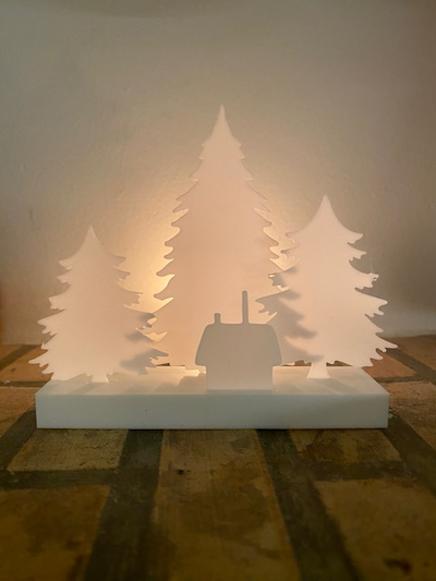 haus wald weihnachten dekoration by alt 3d haushalt feierlichkeiten landschaft baum 3d print model - Mito3D