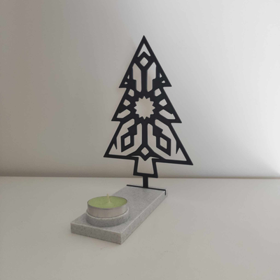 tealight candela titolare supporto natale albero by soddisfatto domestico arredamento decorazione home decor decorazioni per casa luce ombra atmosfera 2023 natalizie 3d print model - Mito3D