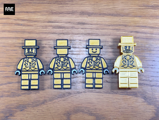 free 1 design lego mini-figures mr gold double pins by me studio art 2d 3d print model - Mito3D