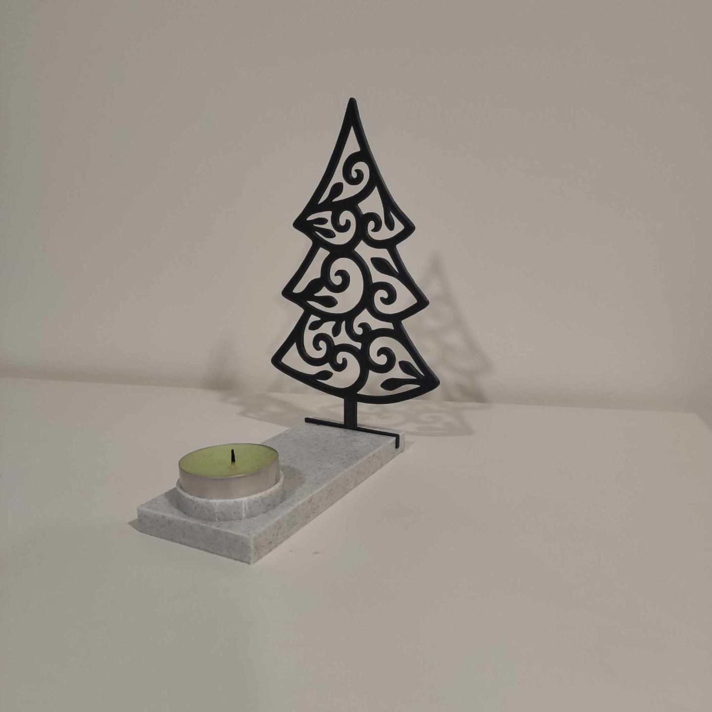 tealight candle holder - christmas tree 2 by satisartes household decor 2d 2023 homedecor homedecoration 3D print model - Mito3D