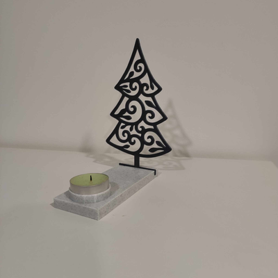 tealight candle holder - christmas tree 2 by satisartes household decor 2d 2023 homedecor homedecoration 3d print model - Mito3D