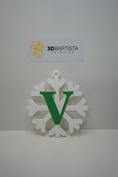 kar tanesi mektup v by 3d vaftizci baskı ev halkı dekor 3d print model - Mito3D