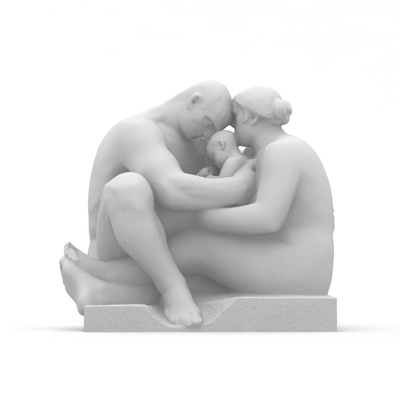 vigeland - man woman small child 1917 by baablebrox art models frognerpark gustavvigeland norway oslo photogrammetry sculpture 3d print model - Mito3D
