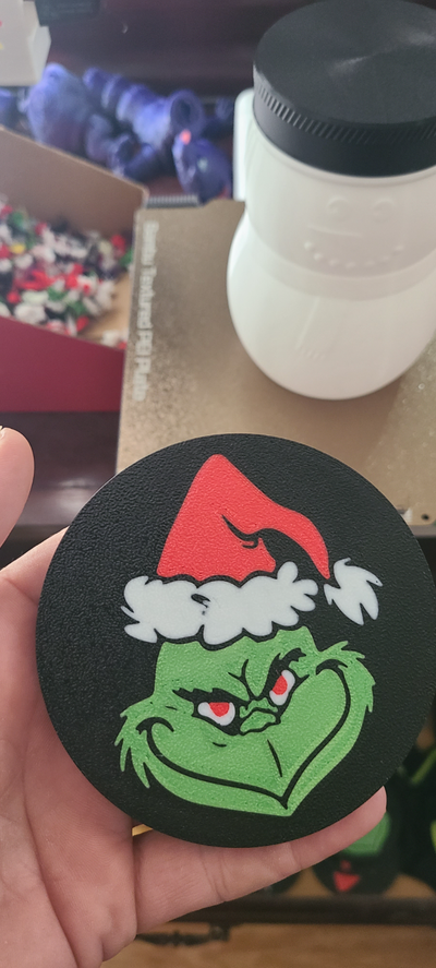 cara grinch portavasos by misfitz3dz arte 2d navidad multicolor grinchmas café 3d print model - Mito3D