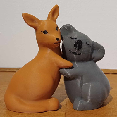 mignonne koala kangourou by jonc2480 art sculptures 3d print model - Mito3D