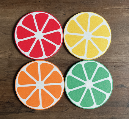 citrus coasters by forg3d household decor coaster lemon lime grapefruit orange vacation gift family house home housewarming accessories 3d print model - Mito3D