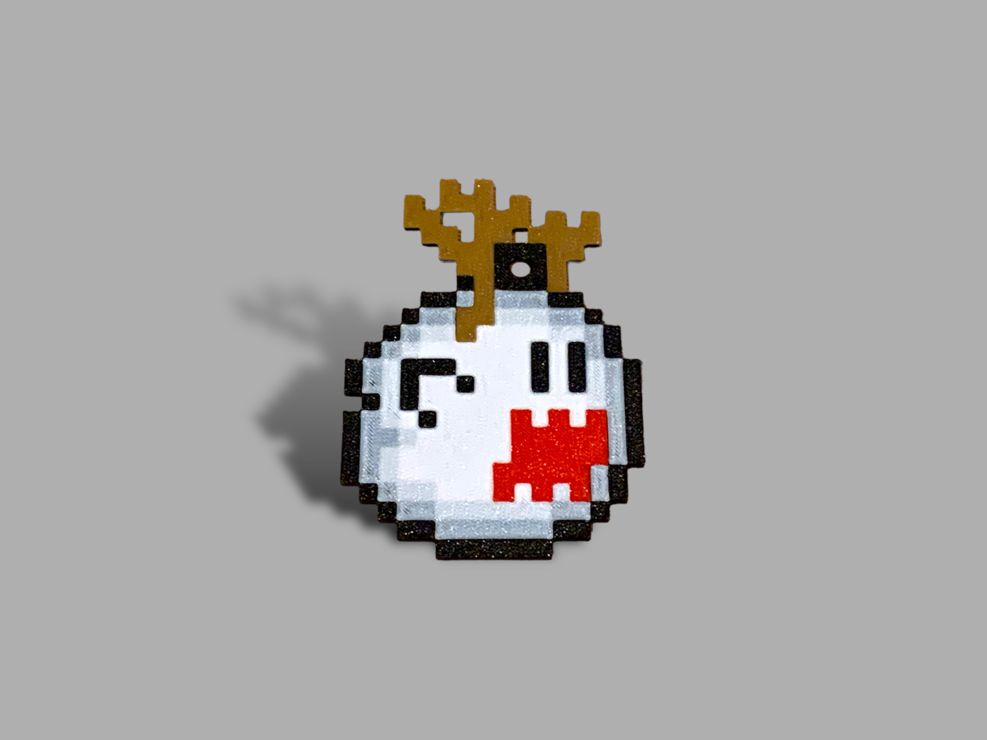 mario boo rentier ornament 4 farben 7 multi farbton beweis of konzept by lila wut haushalt feierlichkeiten 8bit 8 bit geist weihnachten 2023 dekor dekoration pixel kunst nintendo super mas natal natale noel schlüsselbund flitter baum 2d mehrfarbig 3D print model - Mito3D