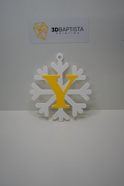 snowflake letter y by 3d baptista printing household decor christmas 3d print model - Mito3D