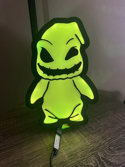 oogie boogie led lamp by snyderscutcreations household decor nightmare christmas 3d print model - Mito3D