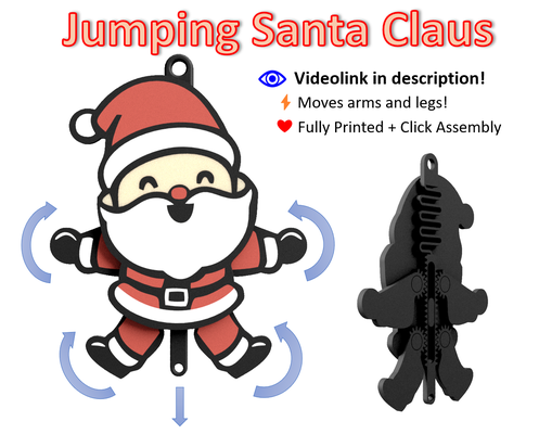 jumping santa claus by ldvco household festivities santaclaus santaclause jumpingjack christmas ornament xmas decor decoration hampelmann 3d print model - Mito3D