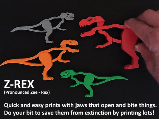 t rexklemme z rex by catharsis69 miniature animali divertimento clip titolare supporto piolo ragazzi giocattoli 3d print model - Mito3D