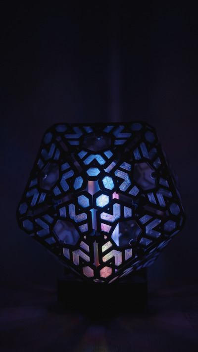 icosaeder noel ışık by modüler haritalama ev halkı dekor icosahedron wled lamba led ws2811 lamba geometrik heykel 3d print model - Mito3D