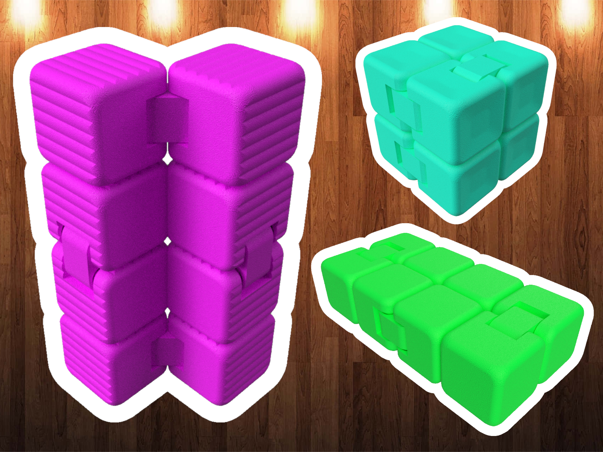 texturé agiter infini cube arrondi pack by austinvojta jouets jeux jouet puzzle v2 v3 fileur impression jeu mécanique amusement charnière version kobayashi abs pla petg facile cool mixte nervuré concave endroit printinplace fidgetcube agitation modèle 3d acurazine vite rapide lumière lourd plastique imprimé prusa bambu bambulab 3D print model - Mito3D