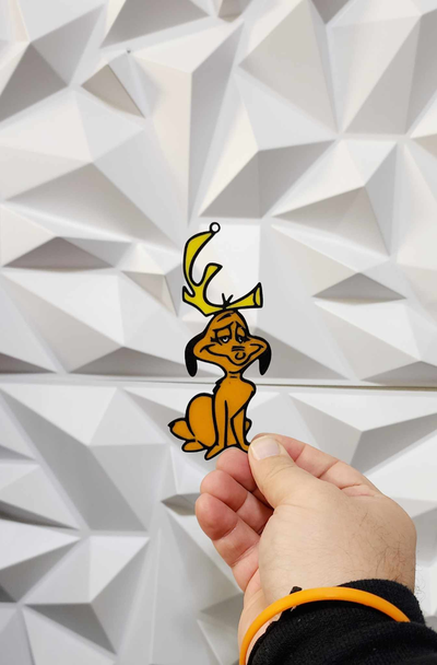 grinch max köpek by williams endüstriler sanat 2d süs noel yılbaşı gecesi dekorasyonlar dekor dekorasyon tatil neşe 2023 anahtar aksesuarlar film 3d print model - Mito3D