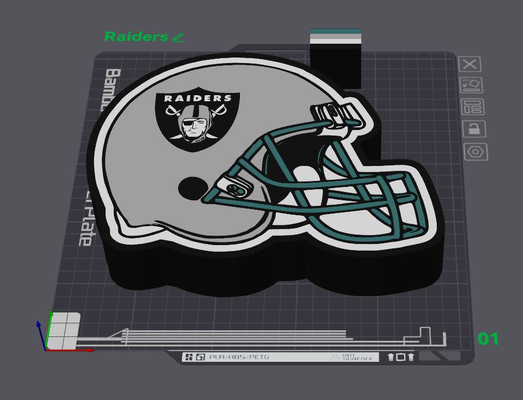 las vegas raiders licht box by wizard7741 kunst 2d nfl fußball 3d print model - Mito3D