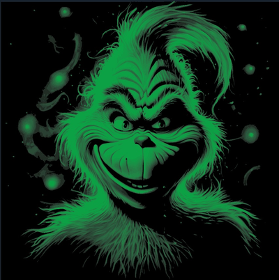 glowing - grinch by madness3d art 2d glow in dark hueforge hueforged midjourney christmas 3d print model - Mito3D