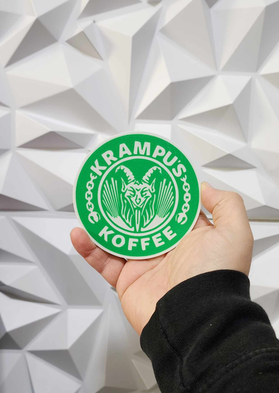 krampus kahve koffee by williams endüstriler sanat 2d noel yılbaşı gecesi dekorasyonlar 2023 bardak altlığı i̇çmek çay su bira dekor dekorasyon lan 3d print model - Mito3D