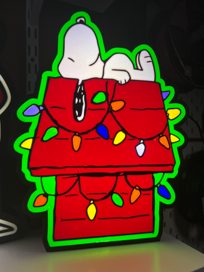 snoopy weihnachten hund haus by abonnieren haushalt dekor charlie braun licht box 3d print model - Mito3D