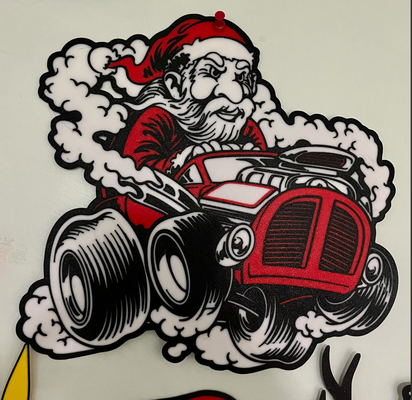 hotrod santa by wagzprintz art 2d wagz rat fink race car gasser 3d print model - Mito3D