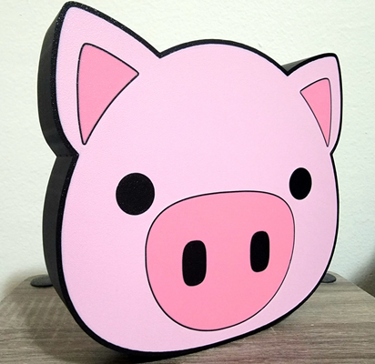 porco caixa luz by cindy wassa arte sinais logotipos 3d print model - Mito3D