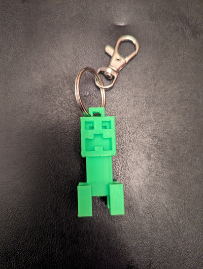 27 min creeper key chain - fun by m of wi tools hand accessory keychain accessories craft minecraft characters item storymode toy fast print 3d print model - Mito3D
