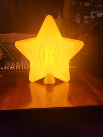 mario star tree topper by cayouche household festivities christmas holiday led lamp yellow light cool 3d print model - Mito3D