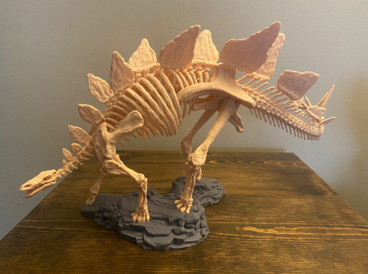 makerbot estegossauro esqueleto modelo partes pré suportado remixado by fofo arte modelos dinossauro trex t rex tiranossauro rex parque jurassico jurassicworld dinossauros triceratops braquiossauro velociraptor jurássico paleoarte histórico fósseis fóssil crânio escultura estátua 3d print model - Mito3D