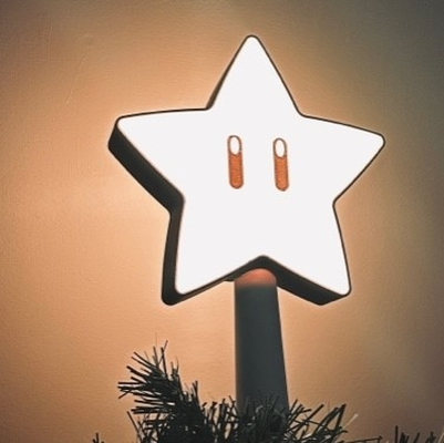mario étoile boite lumière arbre topper by cjbienvenue ménage festivités noël fête décoration 3d print model - Mito3D