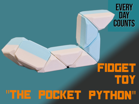 fidget toy pocket python by day counts toys & games puzzles fun flexi flexible 3d print model - Mito3D